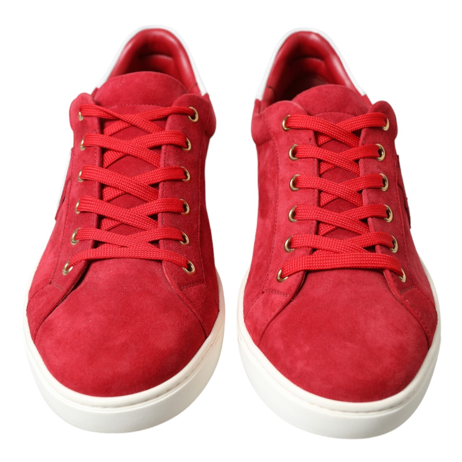 Pre-owned Dolce & Gabbana Shoes Sneakers Red Suede Leather Men Low Top Eu41 / Us8