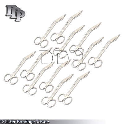 12 AUTOCLAVABLE PACIFATED LISTER BANDAGE SCISSORS 5.5