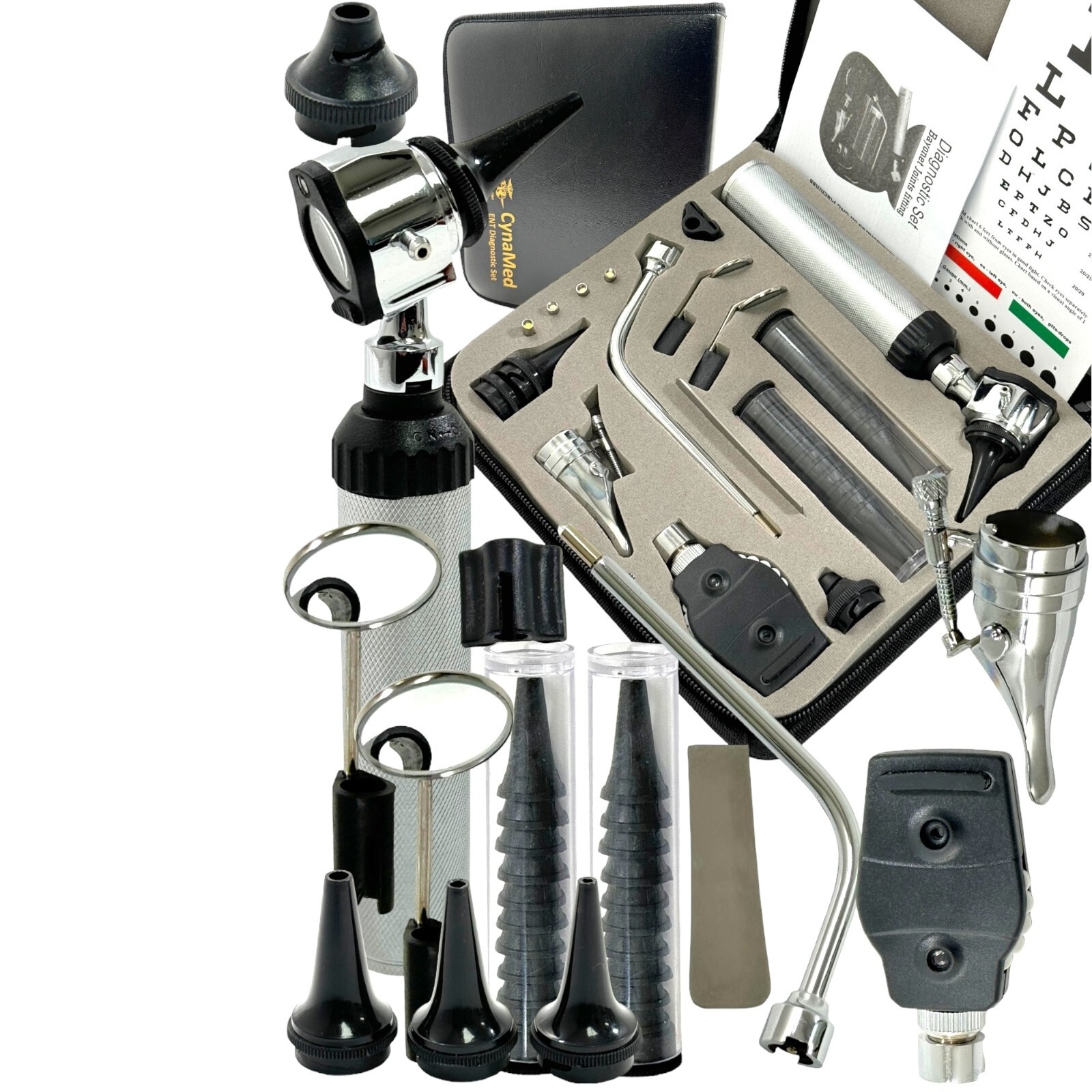Set Diagnostic ORL Complet - Otoscope Et Ophtalmoscope Avec Mallette Rigide - Neuf FABCO