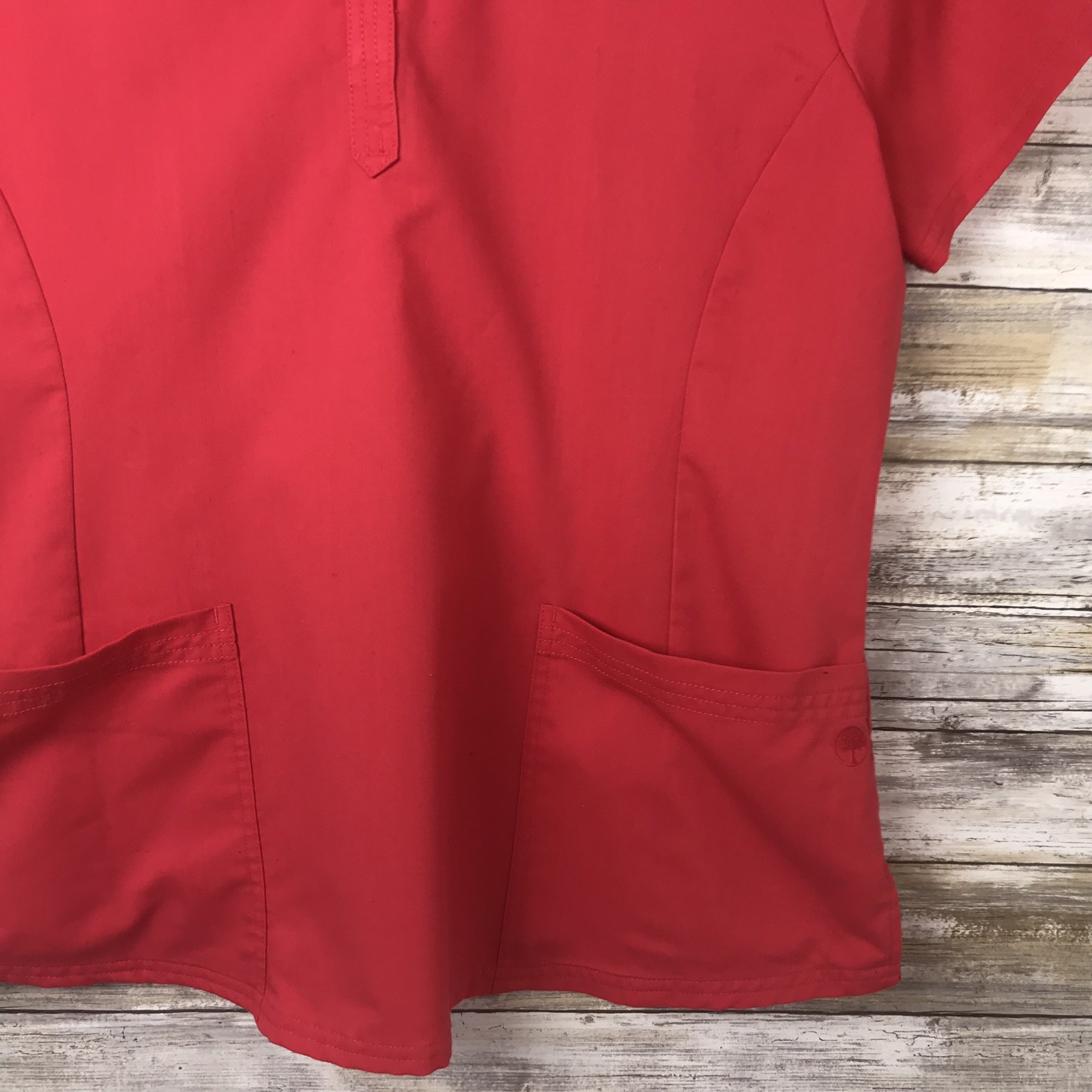 Healing Hands Purple Label Scrub Top Womens Sz XL Bright Pink V-Neck Junior Fit