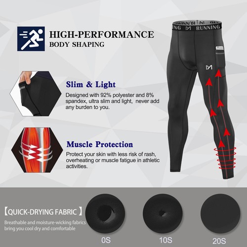 Mens Compression Quick Dry Thermal Base Layer Gym Tight Running Shirts Pants Set