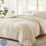 ENJOHOS Twin/Twin XL Cute Comforter Set for College Dorm - Boho Tufted Extra Long Twin Size Comforter, 2 Pc Farmhouse Embroidery Rainbow Bedding for All Season, Lightweight Soft Cream Beige Bed Set