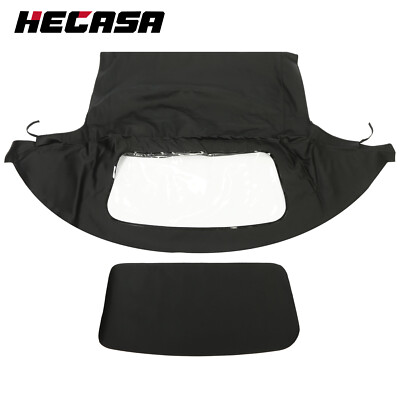 For Mazda Miata 1990-2005 Soft Top Convertible Window Black & Clear Cabrio