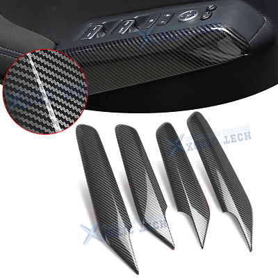 Carbon Fiber Style Side Window Lift Button Armrest Frame For Civic 11 Gen 2022+