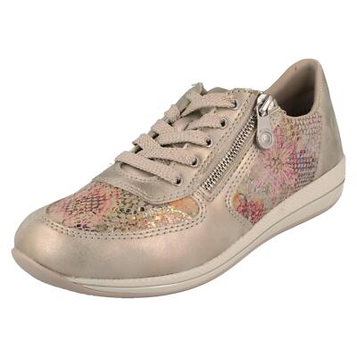 LADIES RIEKER EXTRA WIDE CASUAL MULTI LACE UP SHOES TRAINERS SIZE N1112