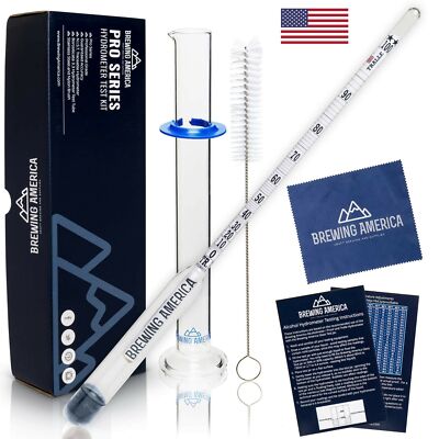 Hydrometer Alcohol Meter Test Kit: Pro Series 0-200 Proof Traceable Alcoholme...