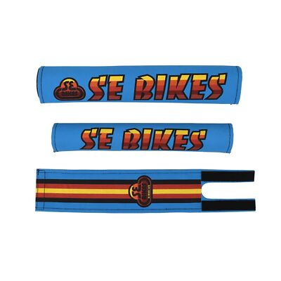 SE Racing BMX 3PC Pad Set Blue/Multi Color