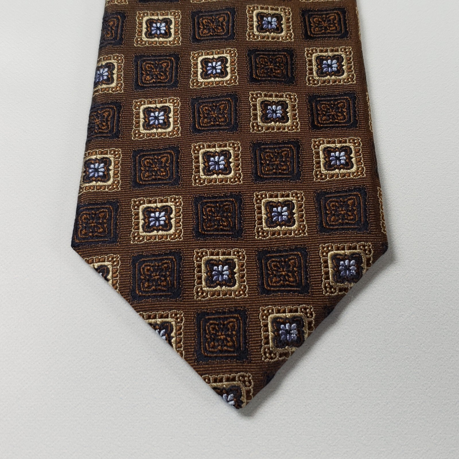 JOHN COMFORT Jacquard Tie brown × navy JOHN COMFORT Jacquard Tie brown × navy