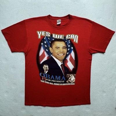 Fruit of the Loom Barack Obama "Change We Can Believe In" Men’s Red T-Shirt XL