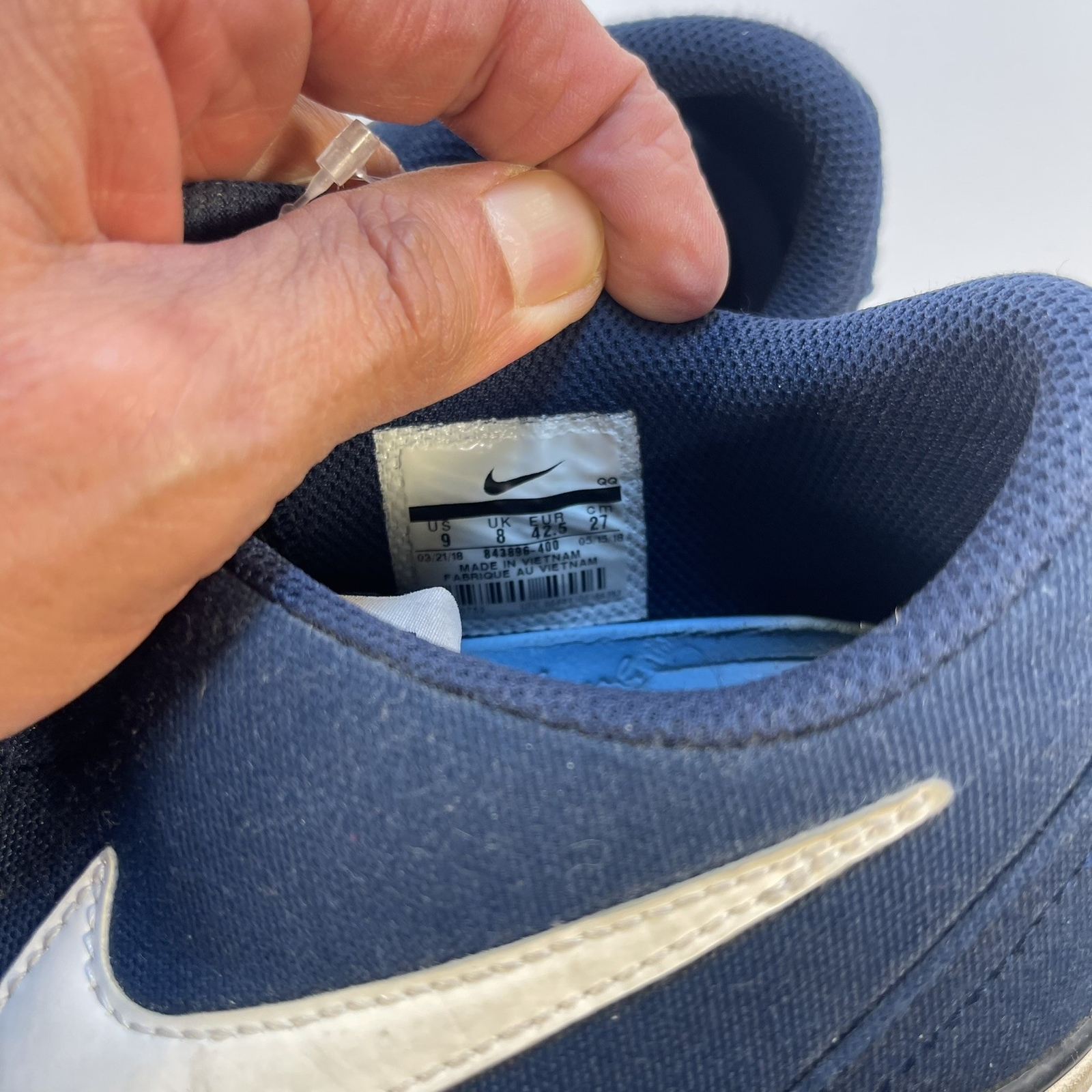 NIKE SB CHECK SOLAR CANVAS SHOES SNEAKERS Sz 9 Midnight Blue