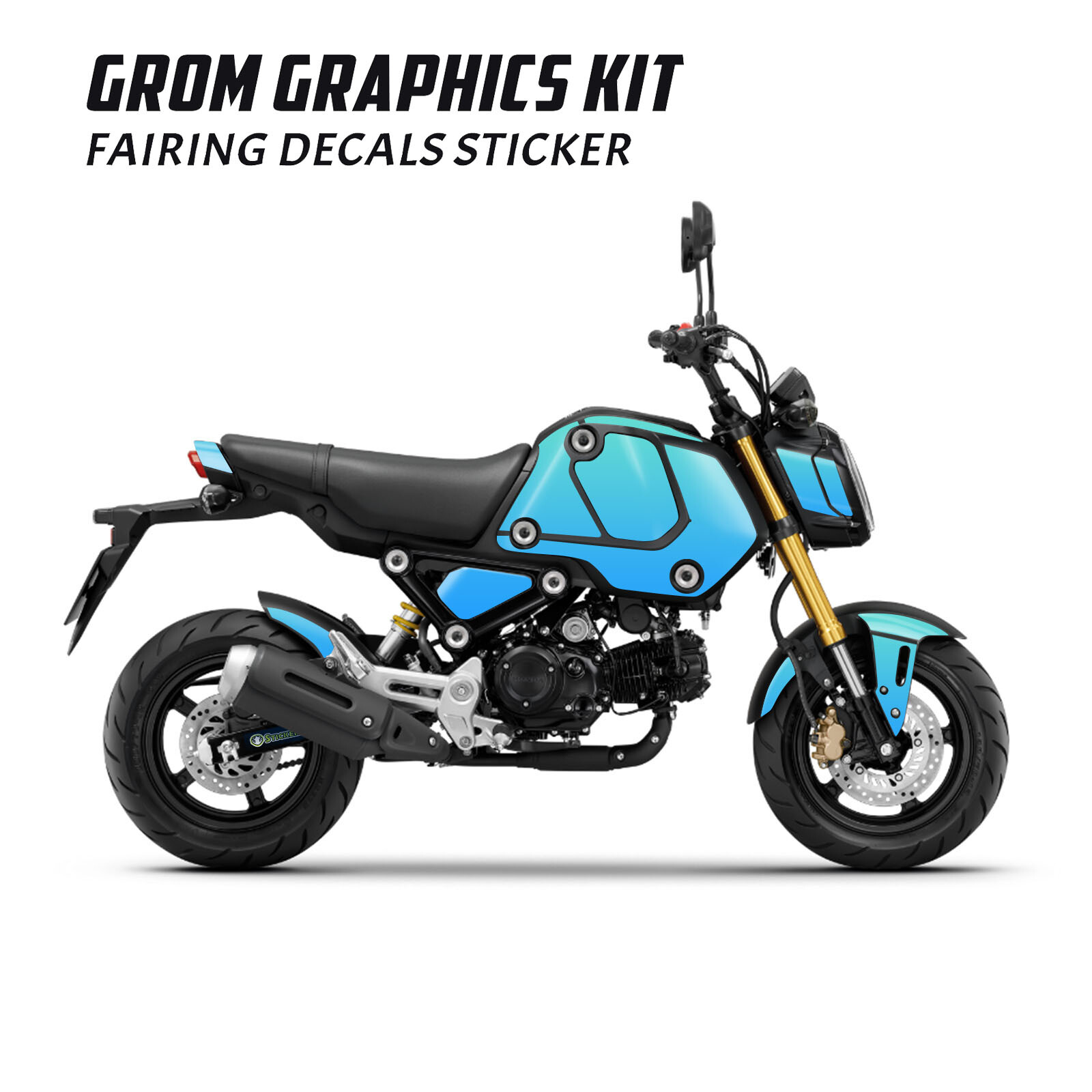 KYN Tankpad Für Honda MSX125 GROM / SF (2016–2021) – Anti-Rutsch Aufkleber Mit 3M Klebung