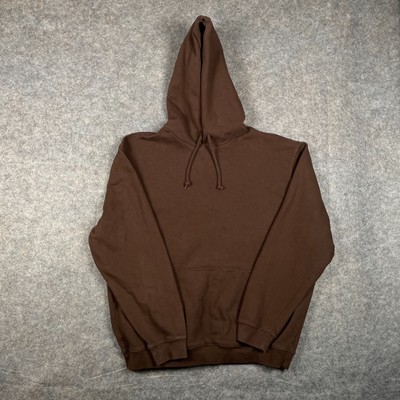 GAP Heavyweight Kayne West Boxy Blank Mens Hoodie L Large Dark Brown Streetwear