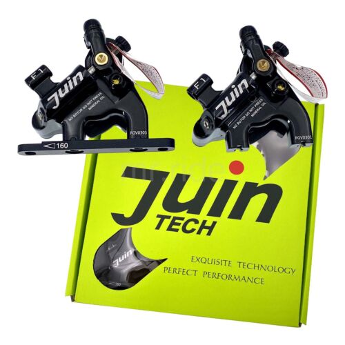 JUIN Tech F1 Hydraulic Flat mount Road/CX Bike Disc Brake set W/160 rotors Black