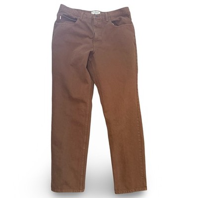 LL Bean Classic Fit Jeans Mens 36x32 Brown Excellent Straight Leg Denim Pants