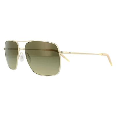 Pre-owned Oliver Peoples Sunglasses Clifton 1150 5035/85 Gold Chrome Olive Photochromic In Green