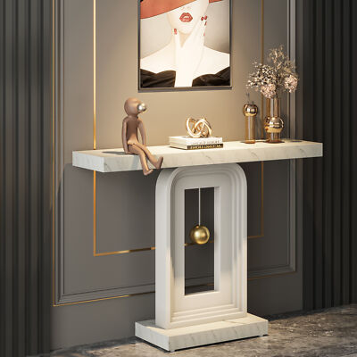 Tribesigns 39'' Modern Console Table with Geometric Base, Narrow Entryway Table