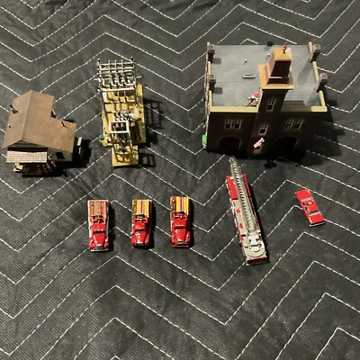 Woodland Sceinic N Scale Firehouse, Post Office, Transmission Station