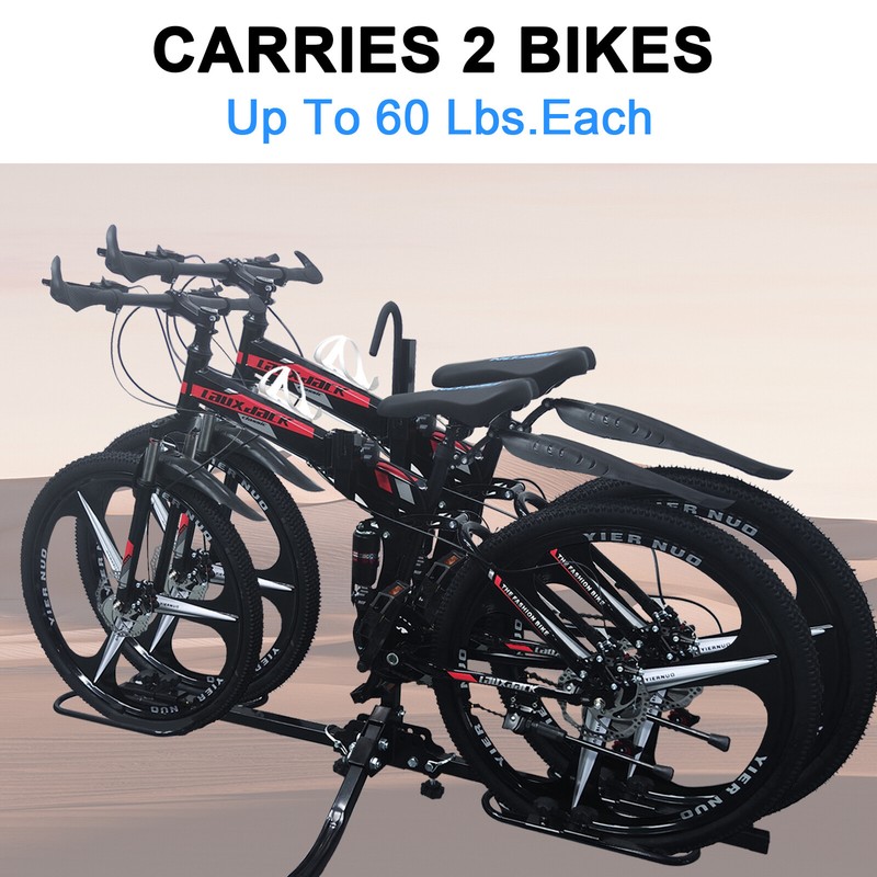 Heavy Duty 2 Bike Bicycle 2" Hitch Mount Carrier Platform Rack Car Truck SUV