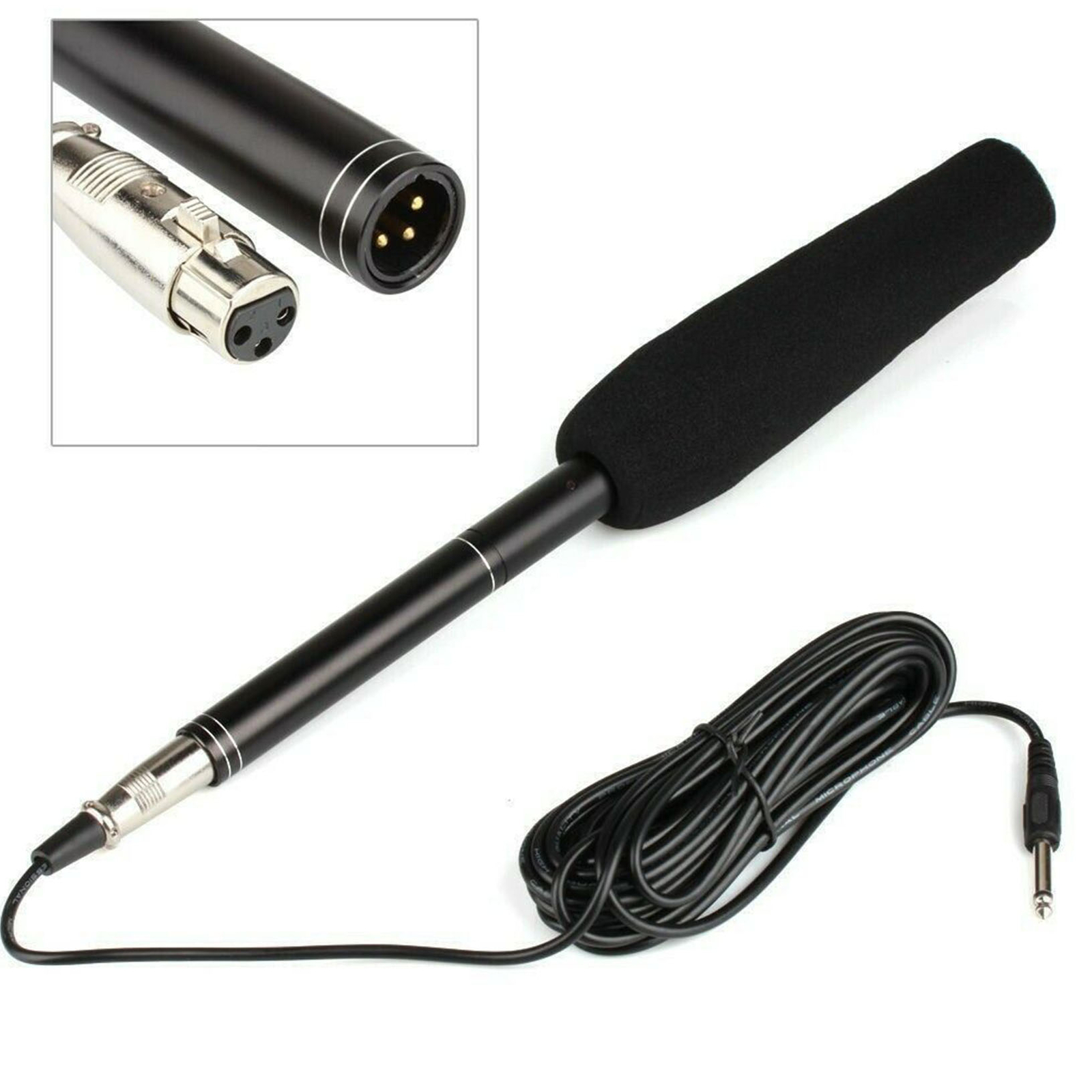 Portable Shotgun Handheld Interview Microphone Mic for Camcorder Video Camera