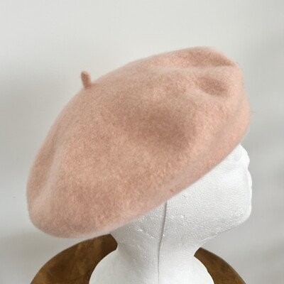 Vintage Lord & Taylor Classic Pink 100% Wool Beret.