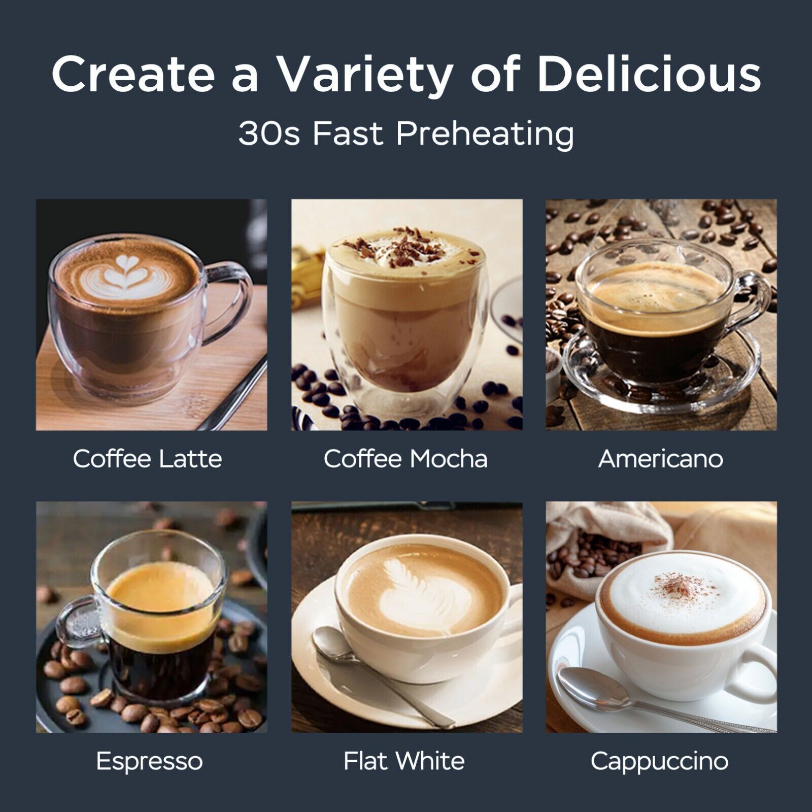 Espresso Machine 20-Bar With Milk Frother Wand Coffee / Cappuccino Maker 1300W