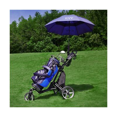 KVV 3 Wheel 360 Rotating Front Wheel Foldable/Collapsible Golf Push Cart with...