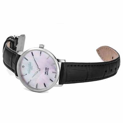 Pre-owned Roamer 989847 41 10 05 Women's Valais Diamond Set Wristwatch In Black/white