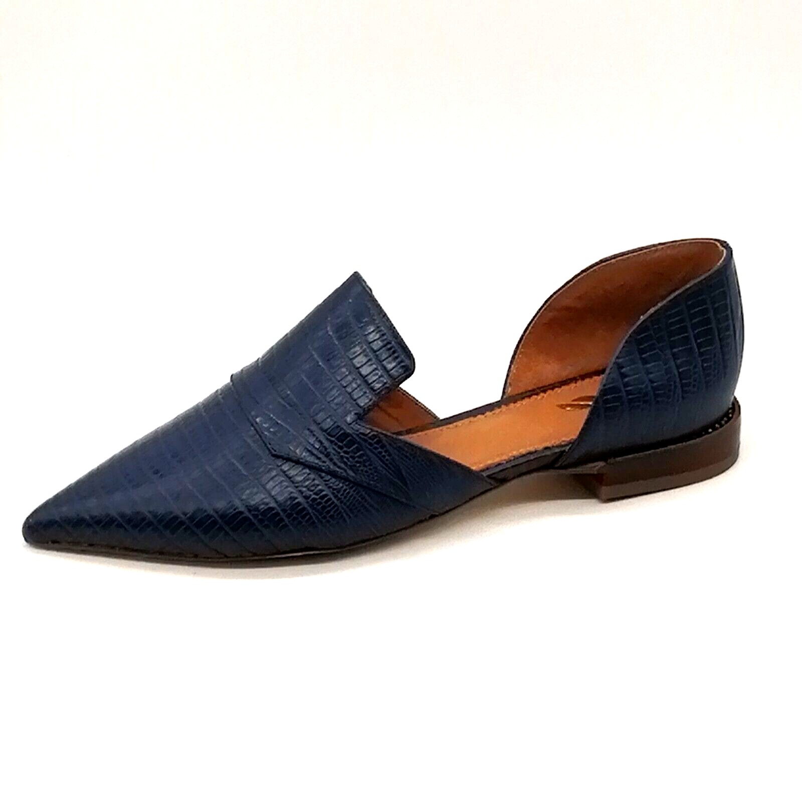 Sarto Womens Toby Slip On D orsay Flats Blue Pointed Toe Cushioned Sz 5.5 M eBay