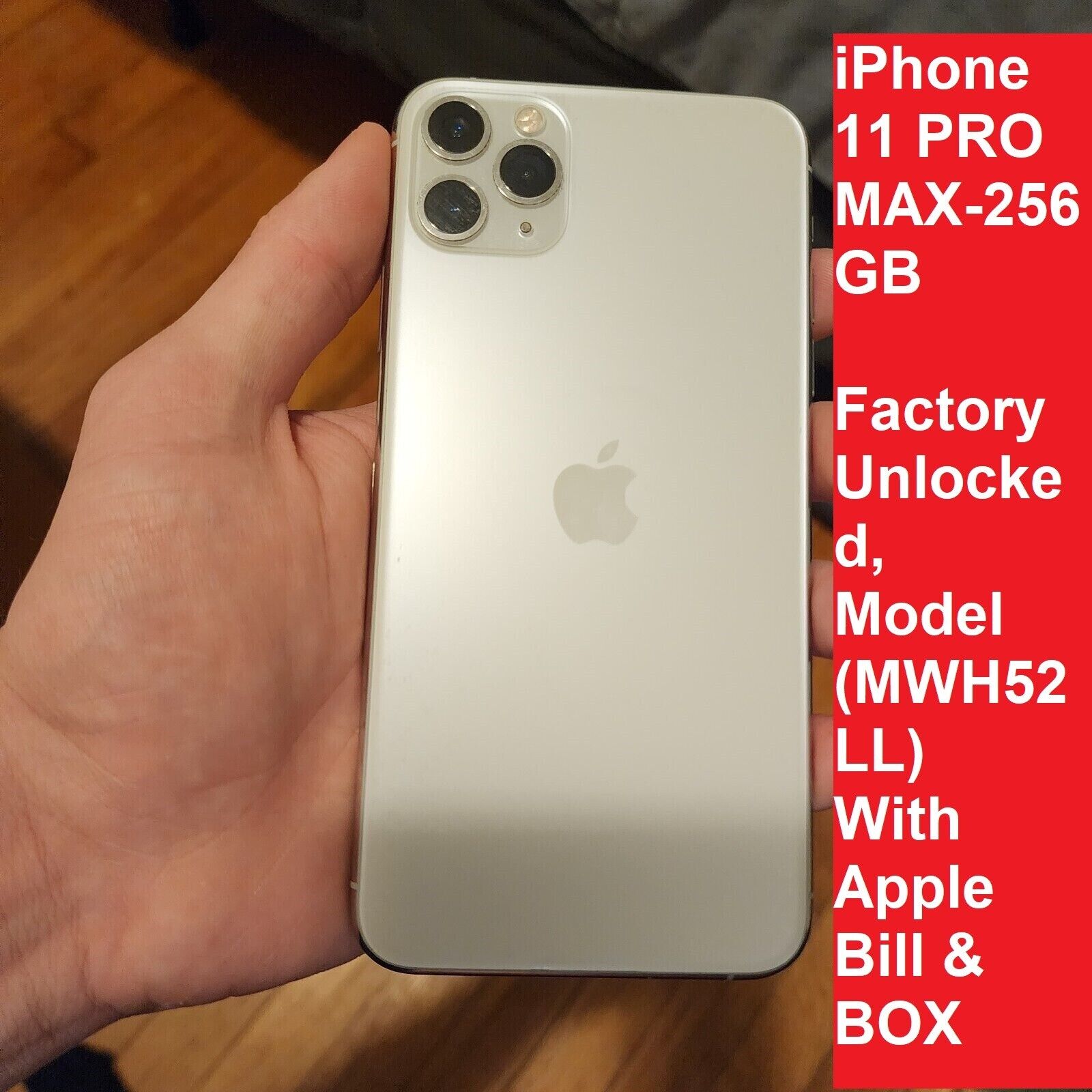 Apple iPhone 11 Pro Max - 256GB - Silver (Factory Unlocked) Model (MWH52LL) Apple iPhone 11 Pro Max - 256GB - Silver (Factory Unlocked) Model (MWH52LL)