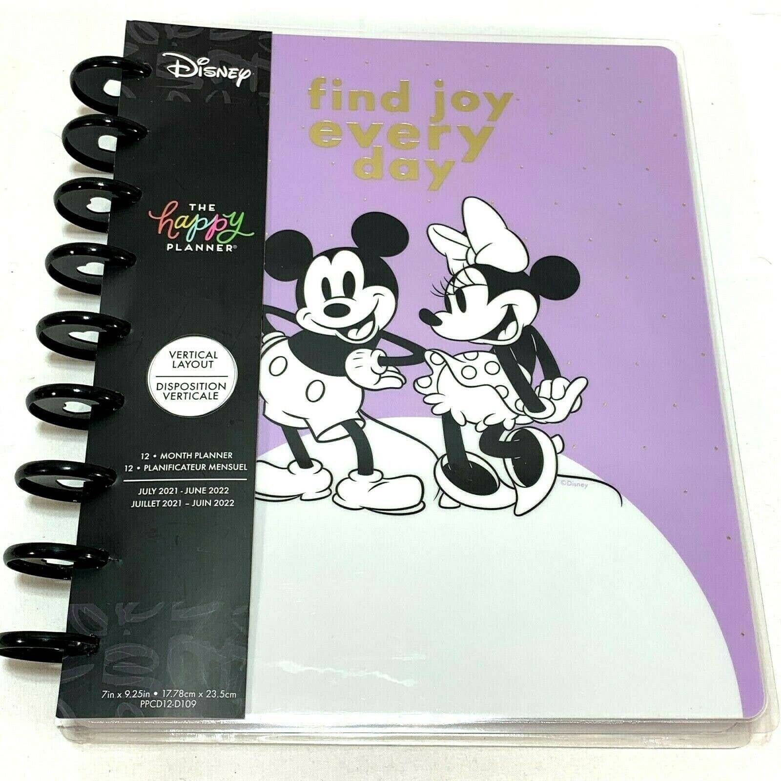 2021-2022 Happy Planner Disney Mickey Mouse Vertical Planner Jul 21 to Jun 22