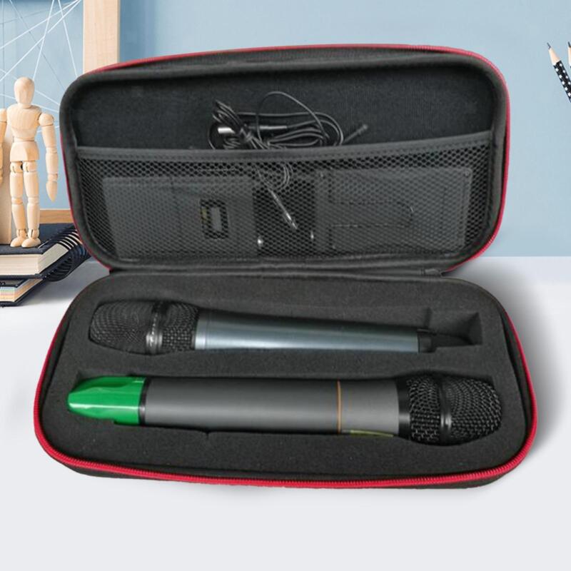 Microphone Case Carry Bag Eva Zipper Dual Mic Bag Antifall Storage Box Carrying