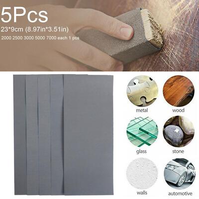 5x 2000 2500 3000 5000 7000 Mix Wet and Dry Grit Sandpaper Assorted Sheets