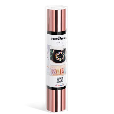 Rose Gold Chrome Smart Adhesive Vinyl Permanent,13in x 5ft, Vinyl for HandCra...