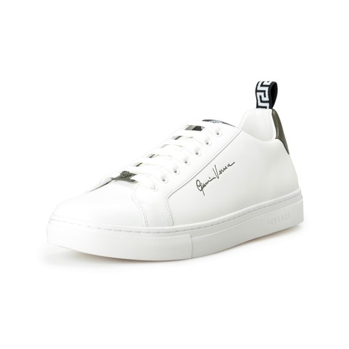 VIP【関税送料無料】希少 VERSACE WHITE SNEAKERS Embroidered Greca Sneakers White,Print | VERSACE US
