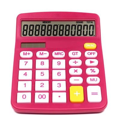 Rose Desk Basic Office Calculator - 12-Digit Dual Solar Battery Calculators w...