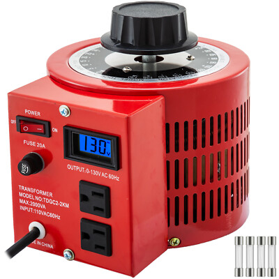 VEVOR Bench Top 20 Amp Variable Auto Transformer with LCD Digital Display