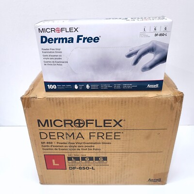 Microflex Derma Free Case Of 1,000 Large Powder-Free Disposable Exam Gloves