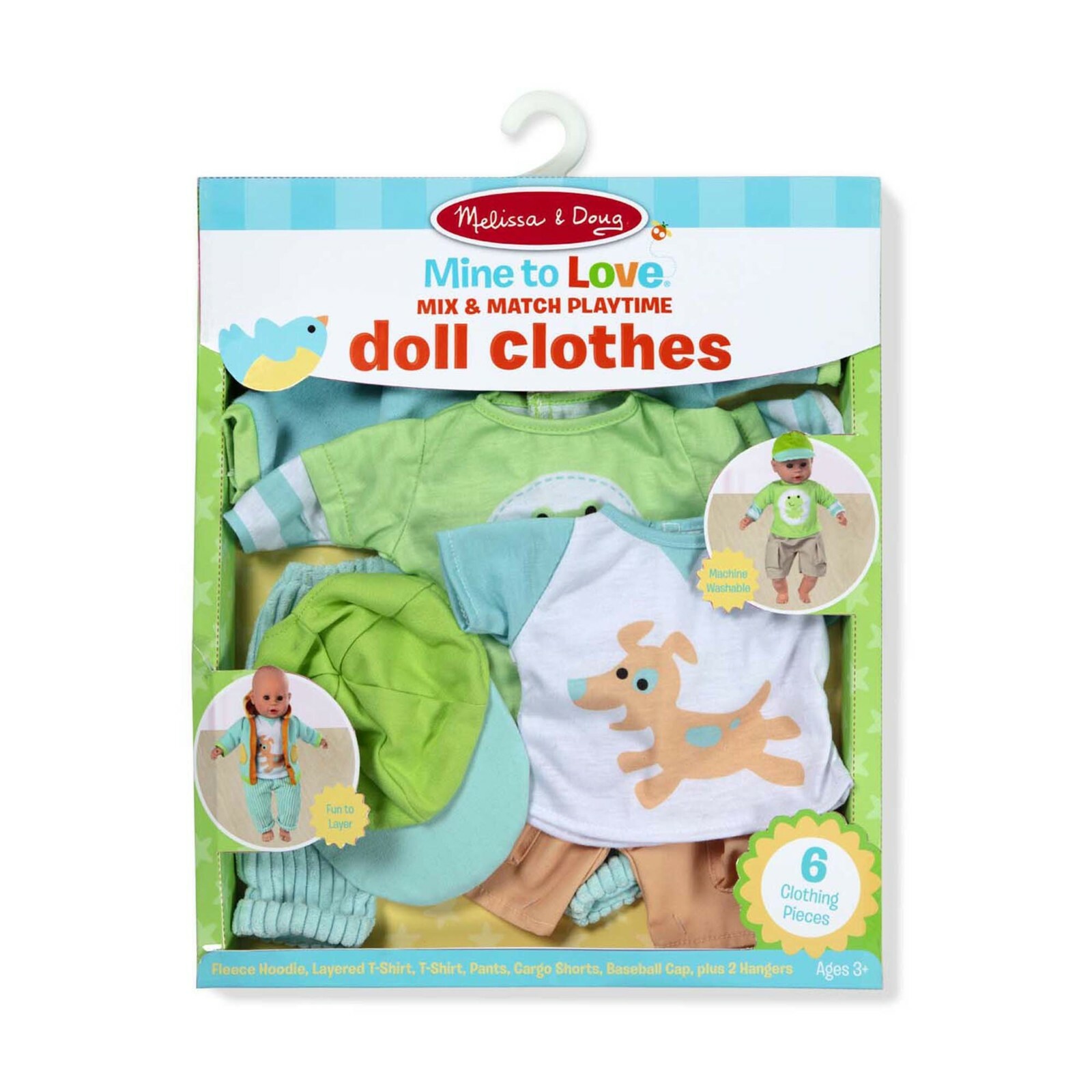 Melissa & Doug Mine to Love Mix & Match Playtime Doll Clothes for 12