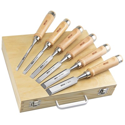 8 Pieces Premium Wood Chisel Set with Wooden Case,6 Pieces Wood Chisel with 2...