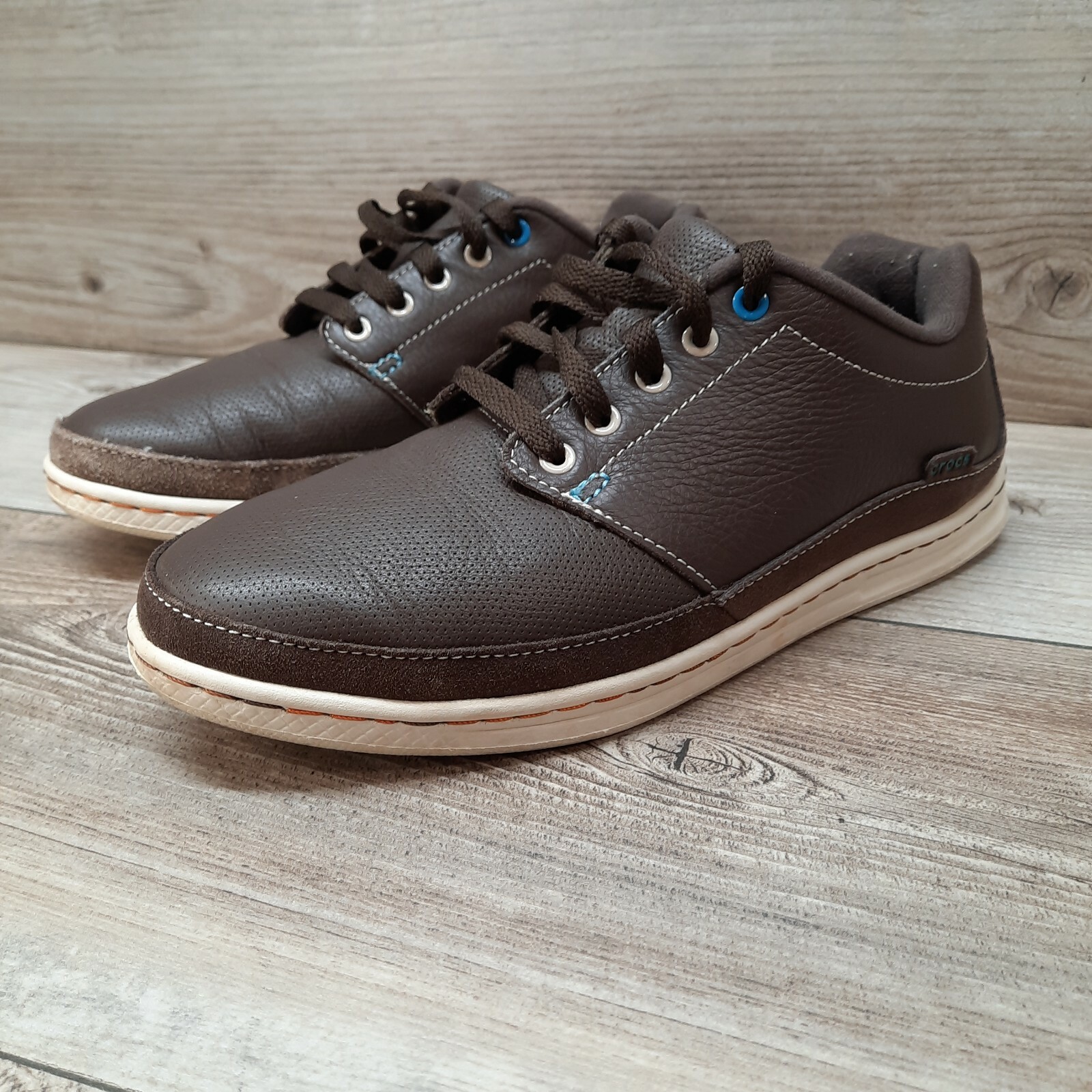 Crocs Brown Leather Sneaker Men's 