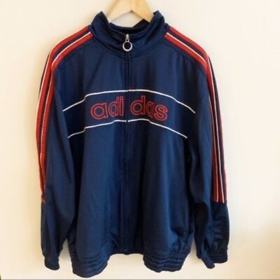 Adidas | Retro Navy Track Jacket Iconic 3 Stripes Men's Sz. M