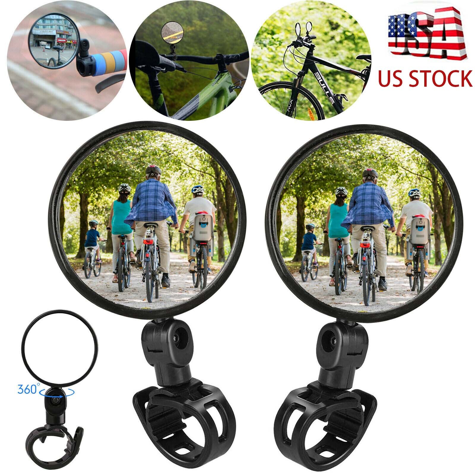 Handlebar Convex Rear View Mirror Bar End