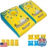 ZOOMBROS Pool Cornhole 2 Sets, 6 Bean Bags Toss Games with 4 Anchor Bags, Inflatable Cornhole Pool Game Floating Pool Toys for Adults Teens and Family (Yellow), Large