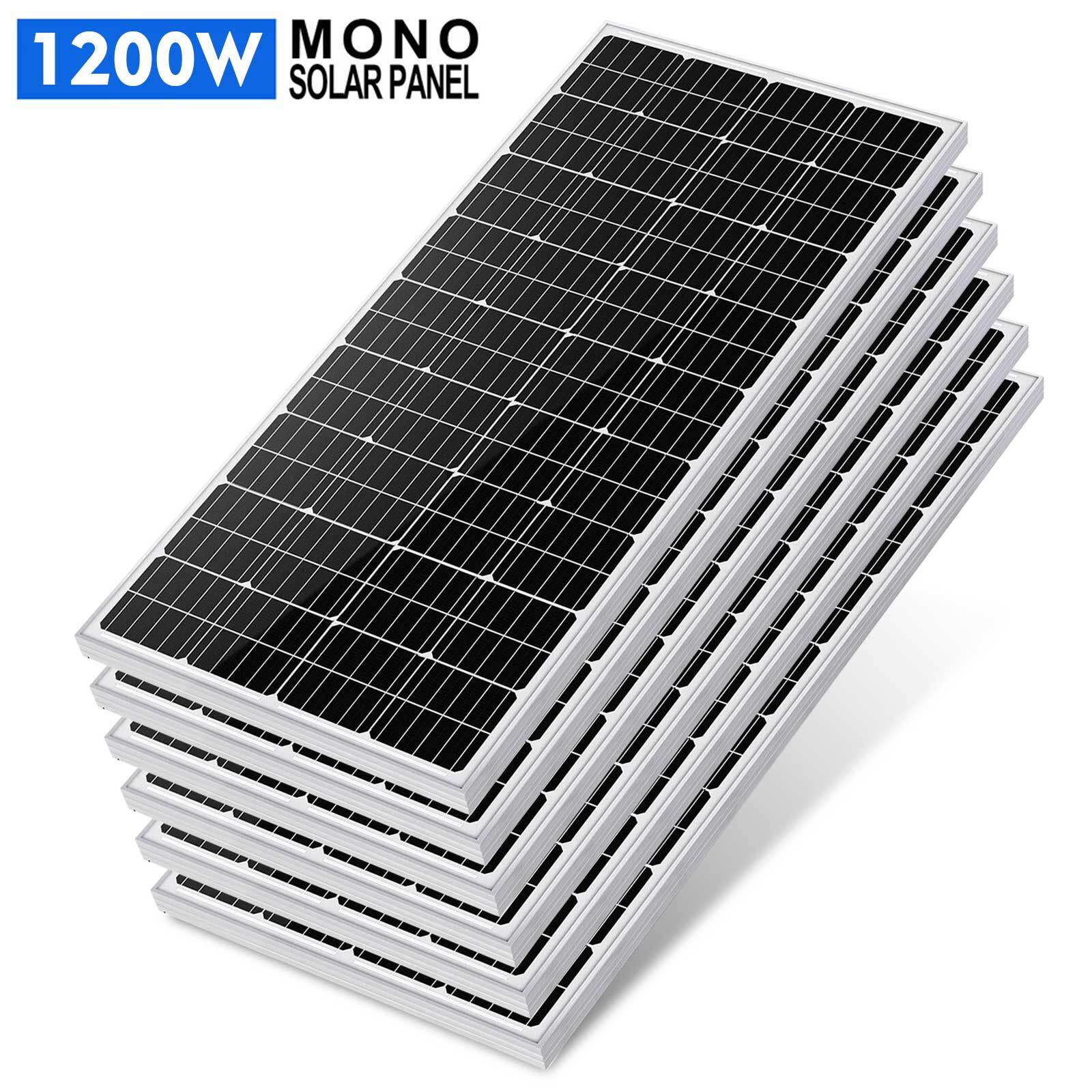 800W 600W 400W Watt Monocrystalline Solar Panel PV 12V Home RV Camping Off Grid