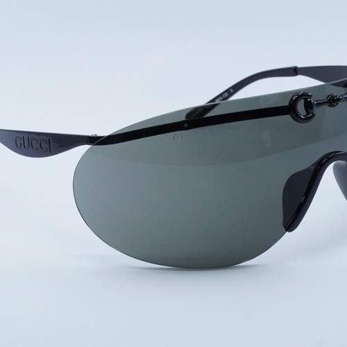 Pre-owned Gucci Gg1656s 001 Black/grey 99-1-125 Sunglasses Authentic In Gray