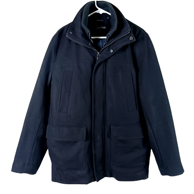 Calvin klein seam sales wool blend coat