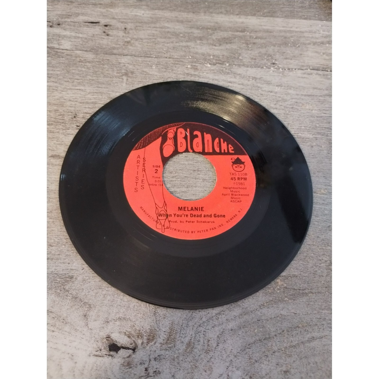 ●DETROIT CITY BALLAS  RECORDS Melanie Detroit Or Buffalo Blanche Records TAS 110 1981 45