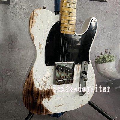 Factory Relic White TL Electric Guitar Jeff Beck Tribute Esquire Chrome Hardware
