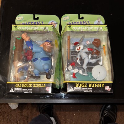 Looney Tunes BASEBALL BUGS BUNNY SET GAS-HOUSE GORILLA Create-A-Scene DC Direct
