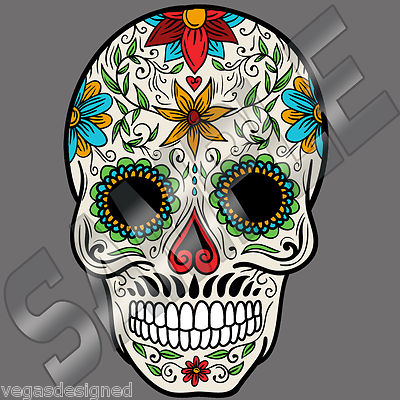Sugar Skull Day of the Dead Vinyl Decal Car Truck Window Bumper Sticker 5'' SSC1